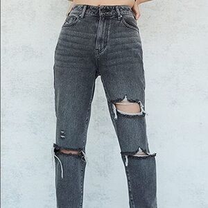 PACSUN mom jean black ripped size 24